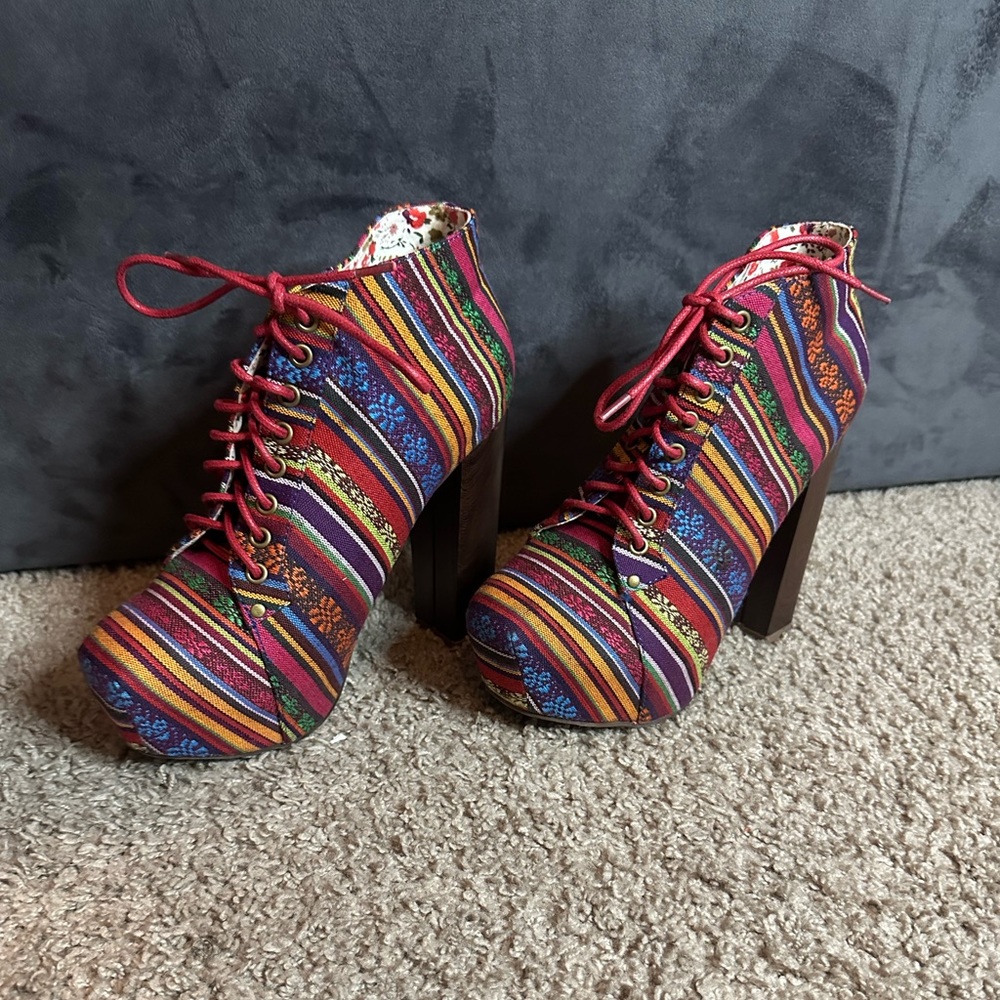 Vintage multi color Tribal platform - Picture 6 of 6